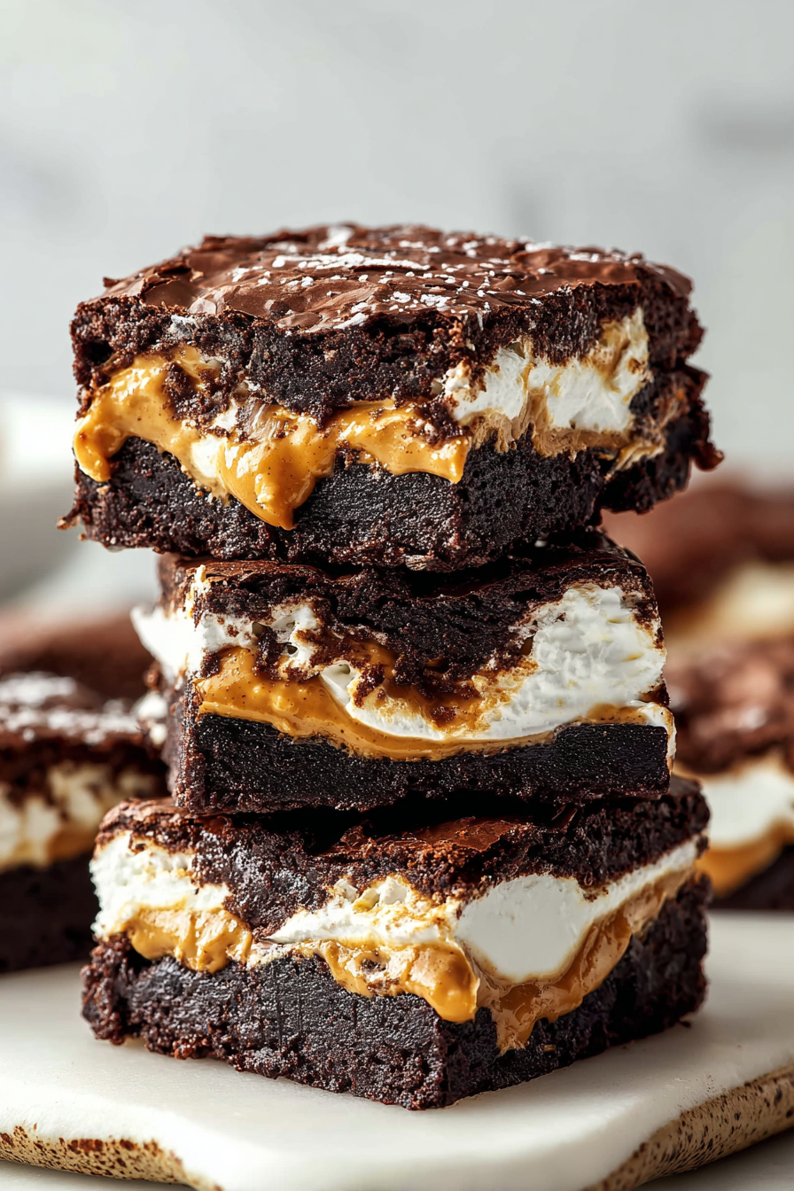 Delish Fluffernutter Brownies