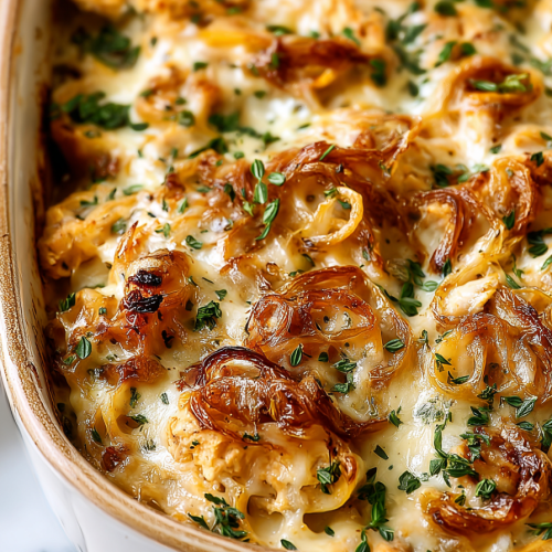 Delish French Onion Chicken Casserole