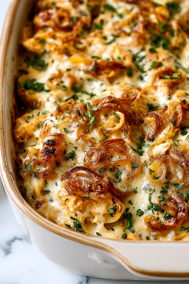 Delish French Onion Chicken Casserole