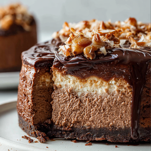 Delish German Chocolate Cheesecake
