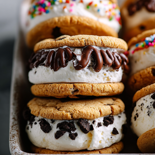 Delish Ice Cream Cookie Sandwiches