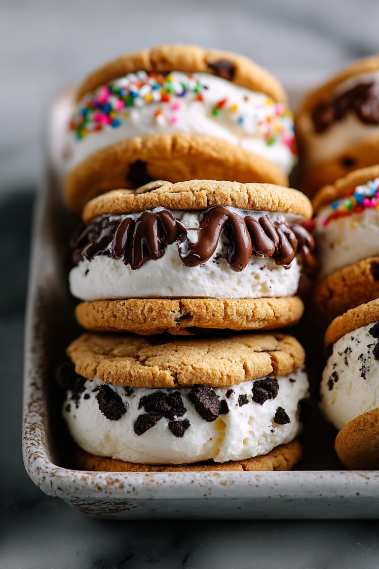 Delish Ice Cream Cookie Sandwiches