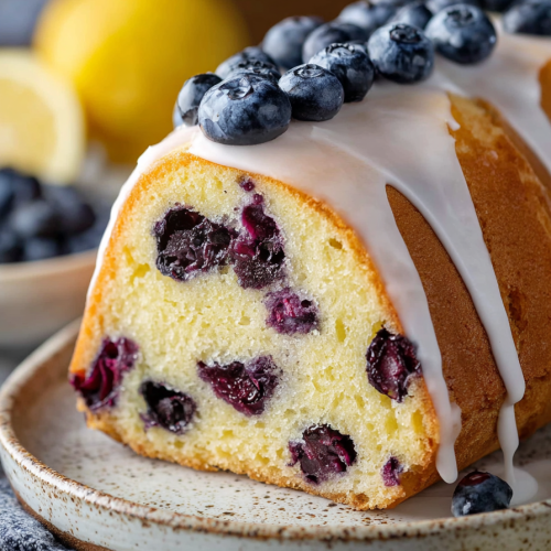 Delish Lemon Blueberry Pound Cake
