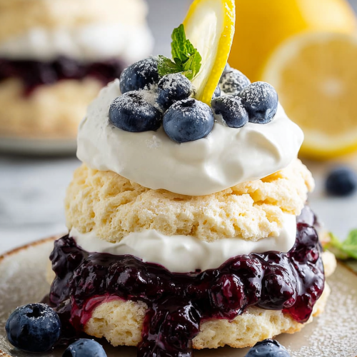 Delish Lemon Blueberry Shortcake