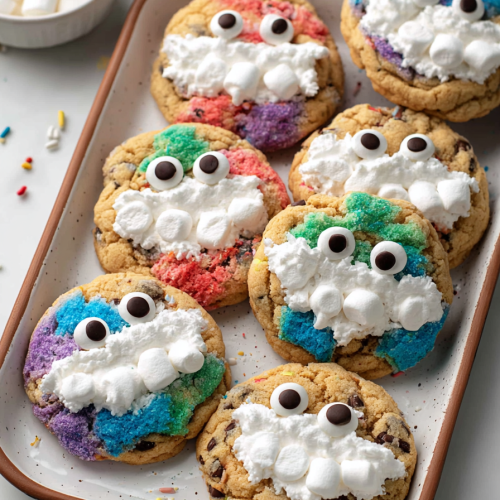 Delish Marshmallow Monster Cookies