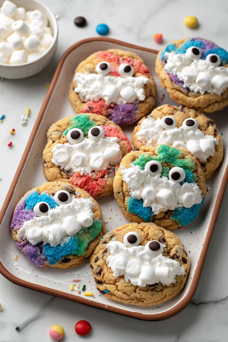 Delish Marshmallow Monster Cookies
