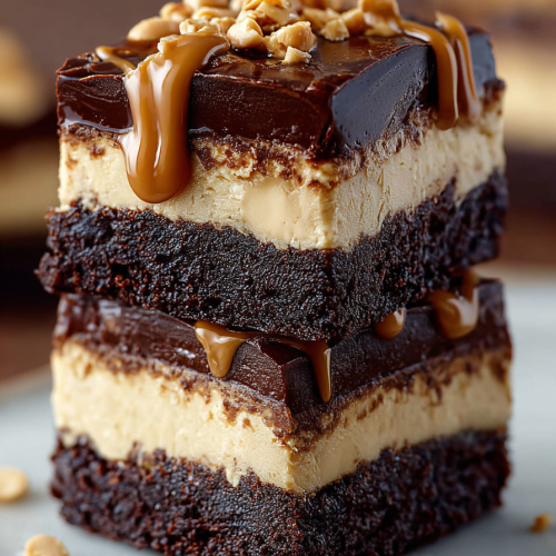 Delish Peanut Butter Mousse Brownies