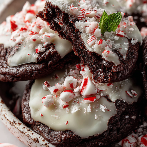Delish Peppermint Bark Cookies