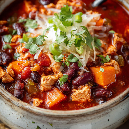 Delish Slow Cooker Sweet Potato Chicken Chili