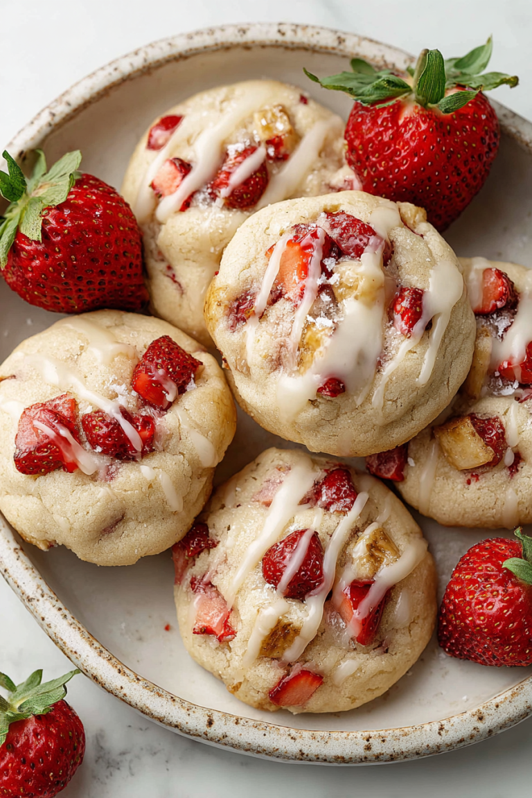 Delish Strawberry Banana Cheesecake Cookies