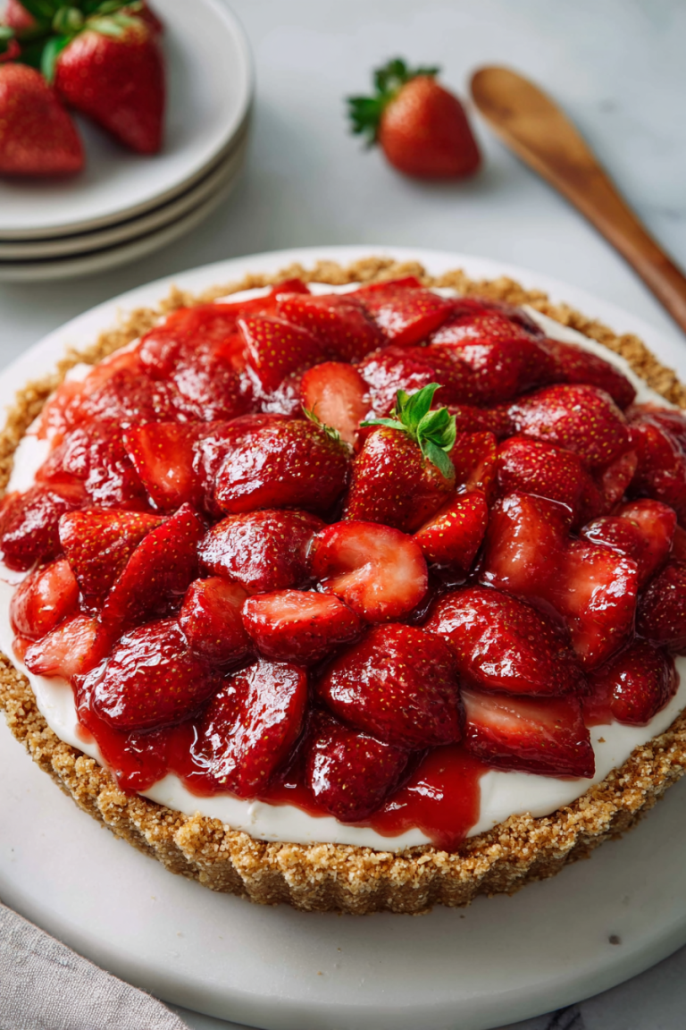 Delish Strawberry Cream Cheese Pie