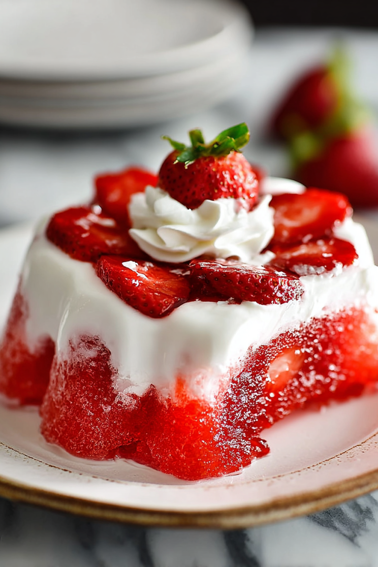 Delish Strawberry Jello Poke Cake