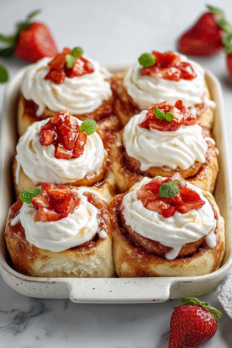 Delish Strawberry Shortcake Cinnamon Rolls