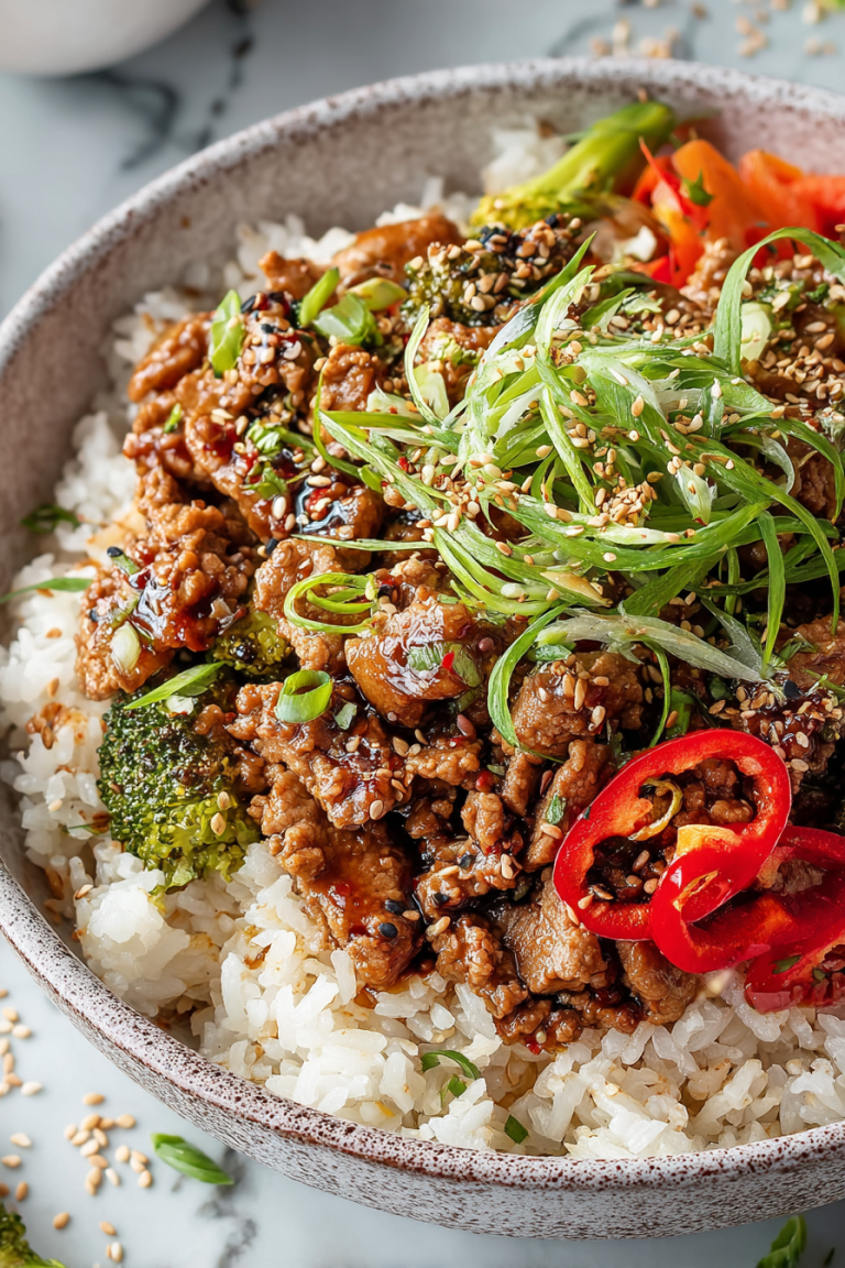 Delish Teriyaki Turkey Rice Bowl