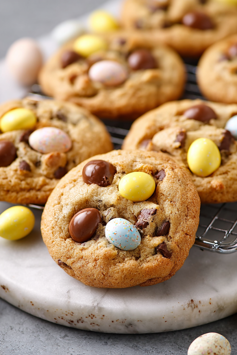 Easy Cadbury Egg Chocolate Chip Cookies