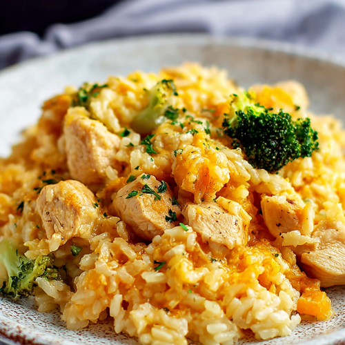 Easy Cheesy Chicken Rice Skillet