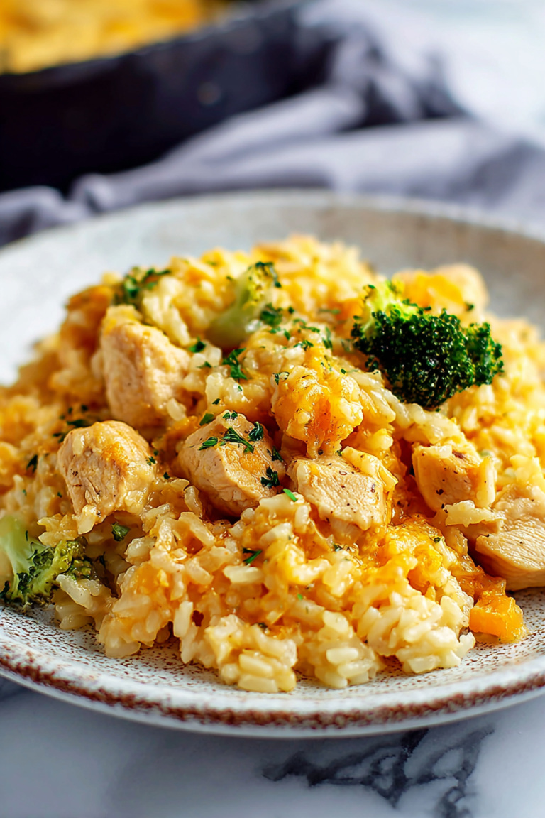 Easy Cheesy Chicken Rice Skillet