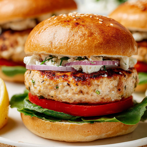 Easy Chicken and Feta Burgers