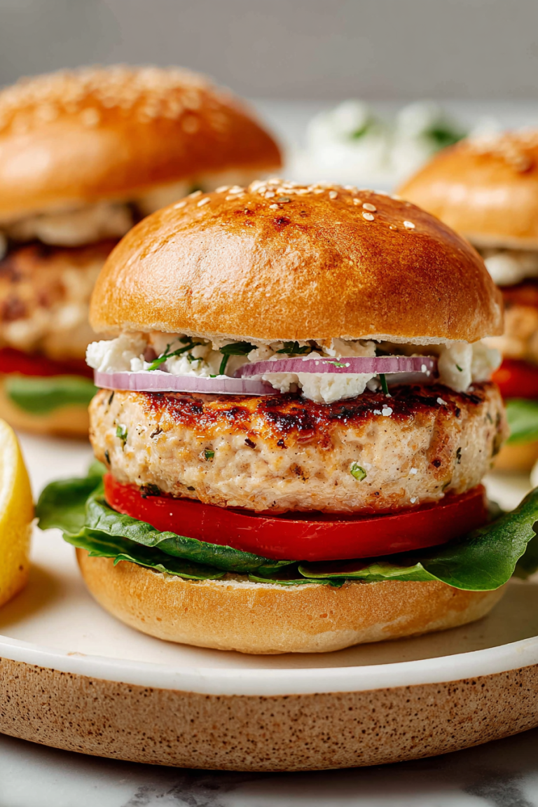 Easy Chicken and Feta Burgers