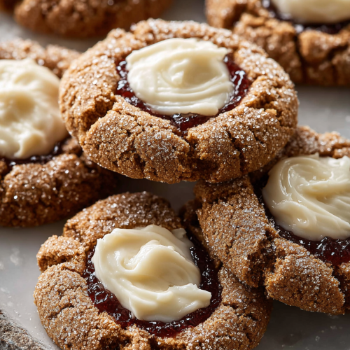 Easy Gingerbread Thumbprint Cookies