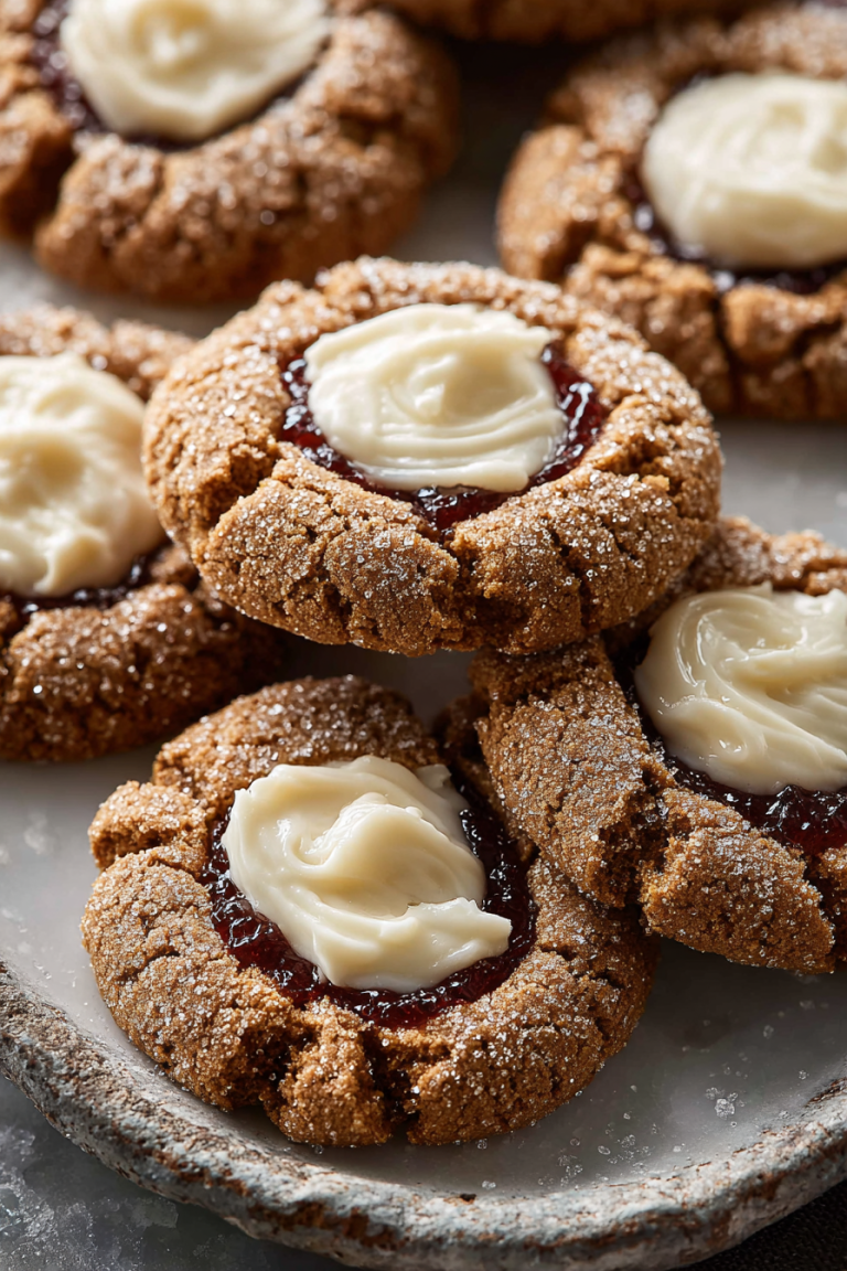 Easy Gingerbread Thumbprint Cookies