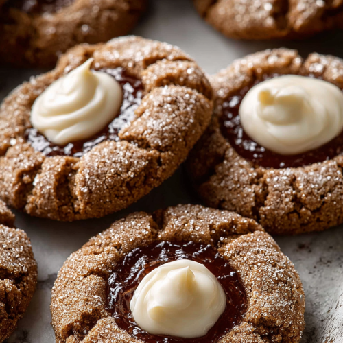 Easy Gingerbread Thumbprint Cookies
