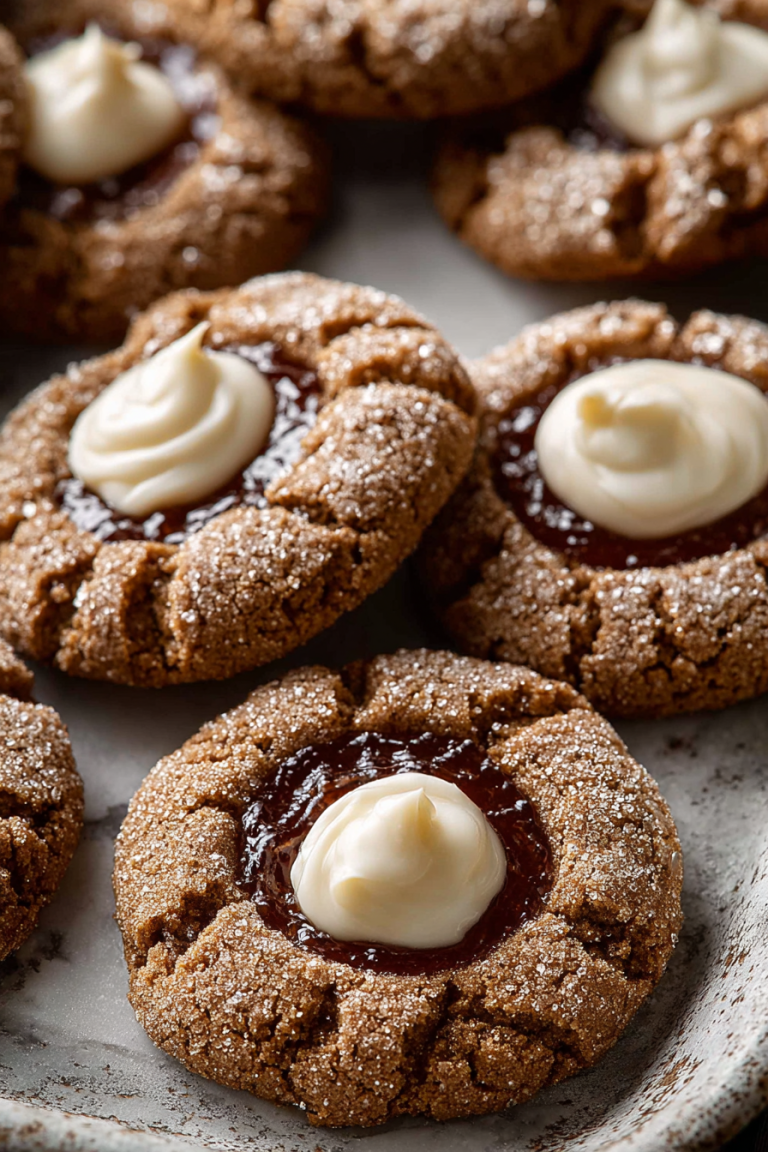 Easy Gingerbread Thumbprint Cookies