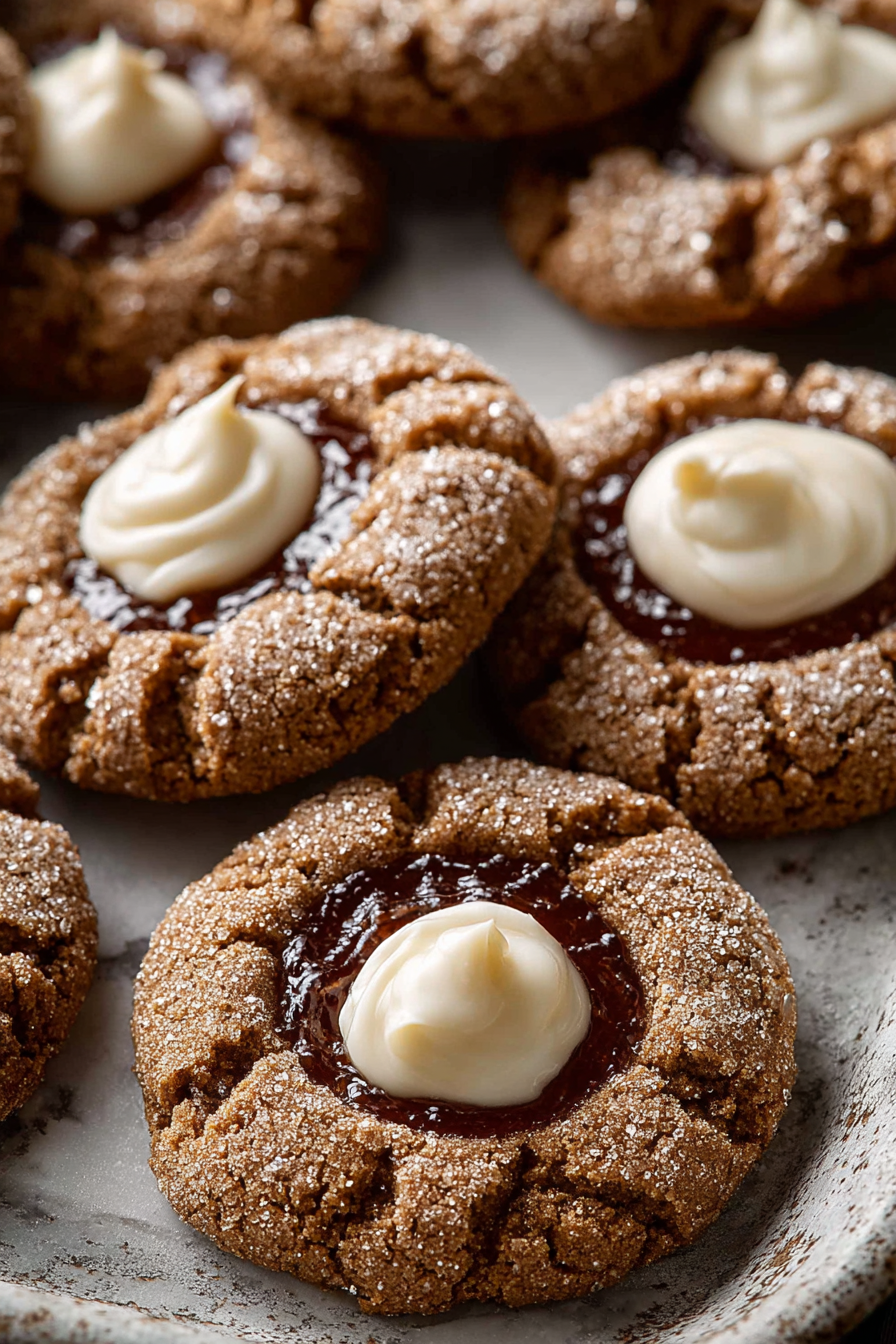 Easy Gingerbread Thumbprint Cookies