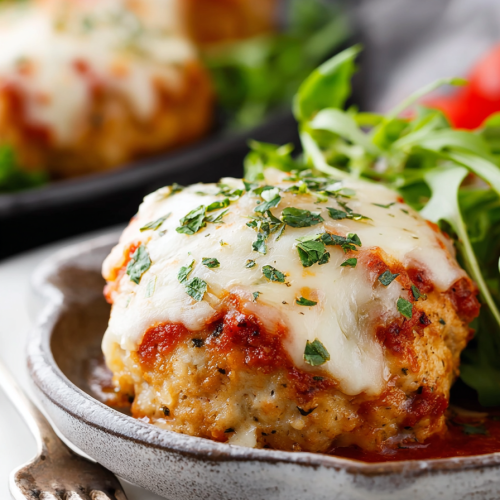 Easy Mini Chicken Parmesan Meatloaves
