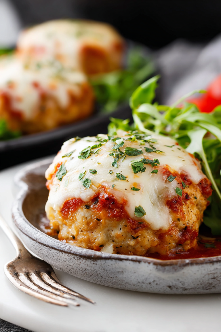 Easy Mini Chicken Parmesan Meatloaves
