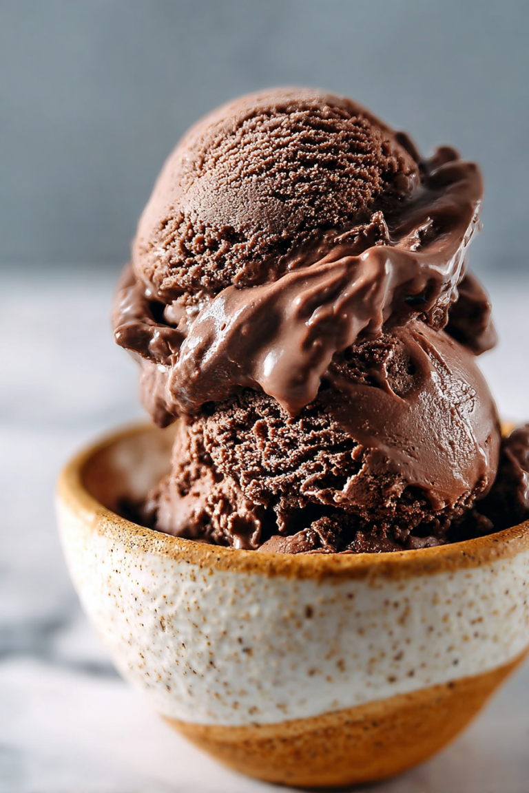 Easy No Churn Chocolate Brownie Ice Cream