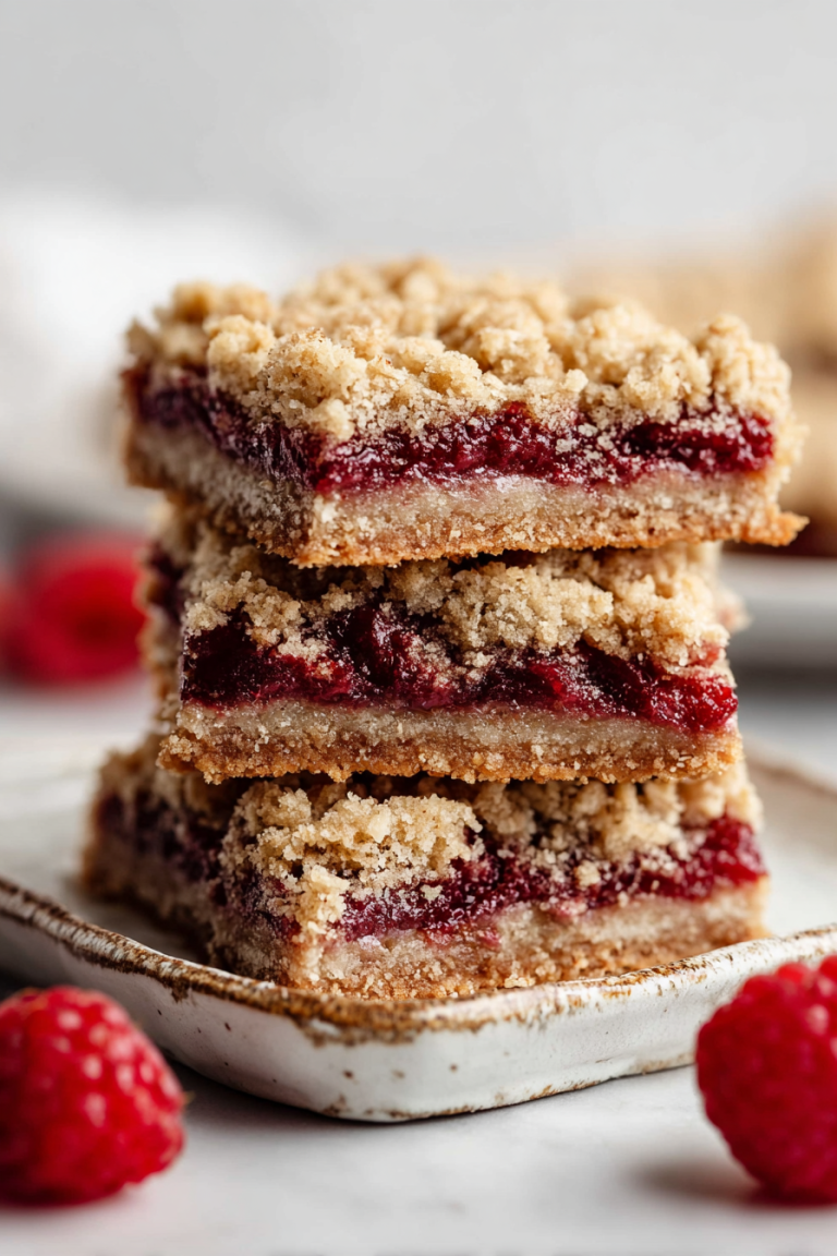 Easy Raspberry Oatmeal Crumble Bars