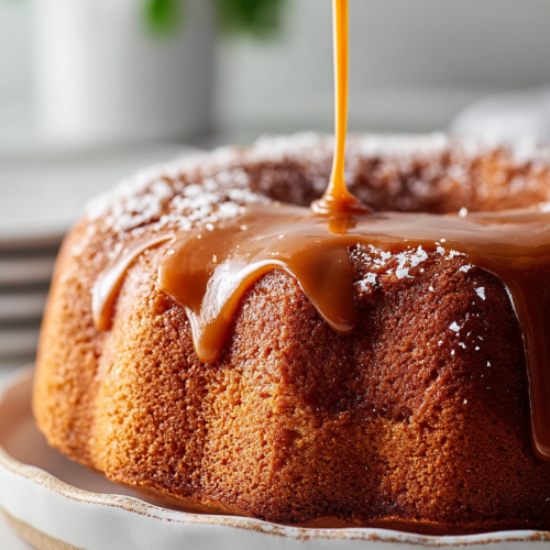 Easy Salted Caramel Pound Cake