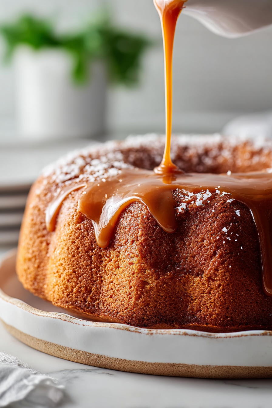 Easy Salted Caramel Pound Cake