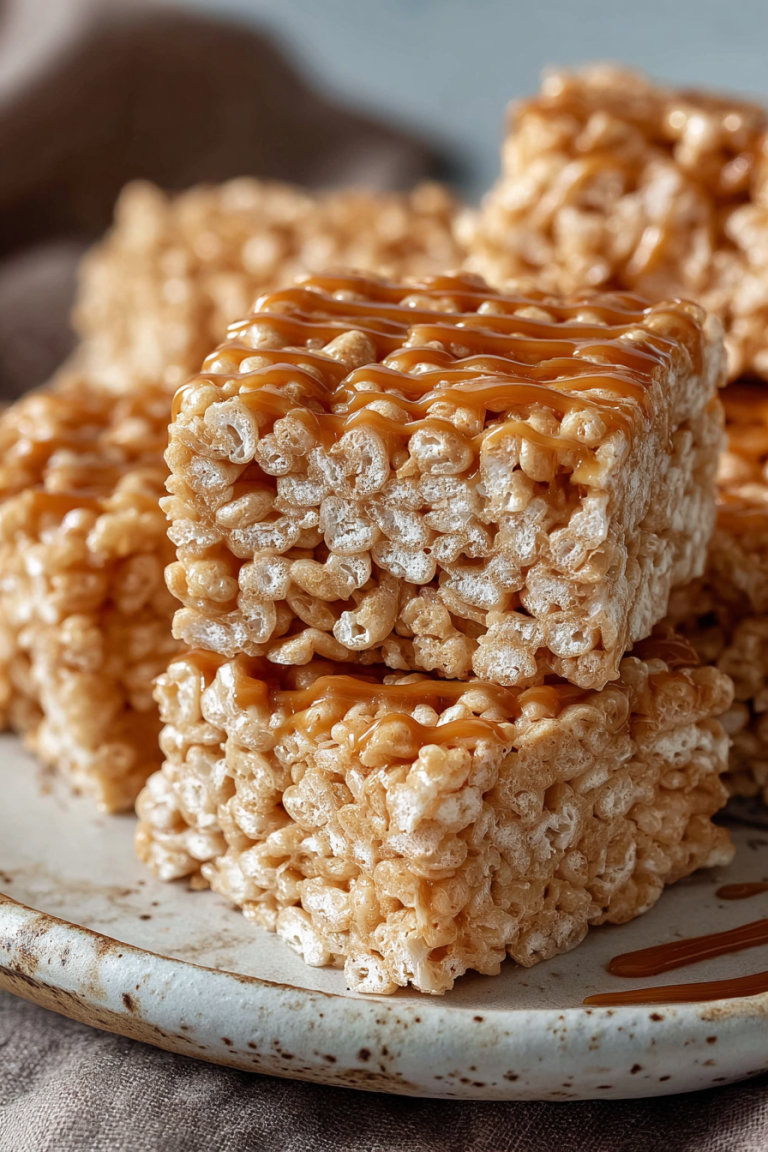 Easy Salted Caramel Rice Krispie Treats