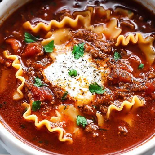 Easy Slow Cooker Lasagna Soup