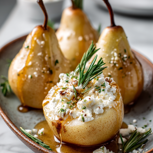 Baked Pears with Goat Cheese and Honey