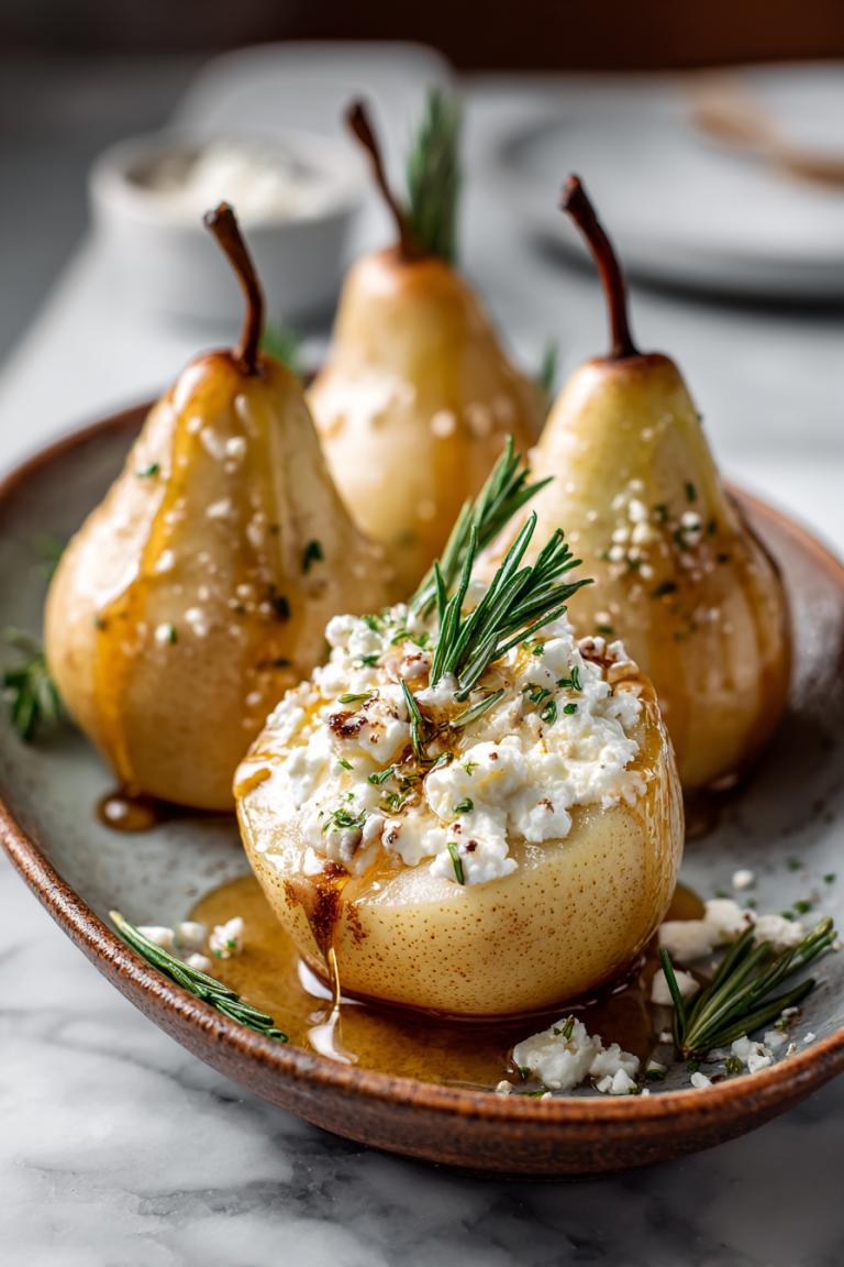 Baked Pears with Goat Cheese and Honey