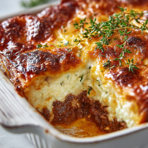 Beef and Cheese Dinner Lasagna