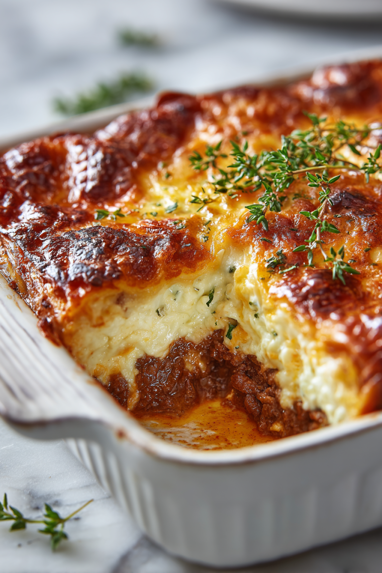 Beef and Cheese Dinner Lasagna