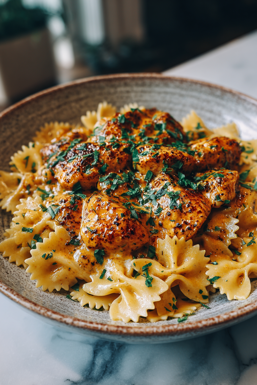 Bowtie Dinner with Cajun Chicken Sauce