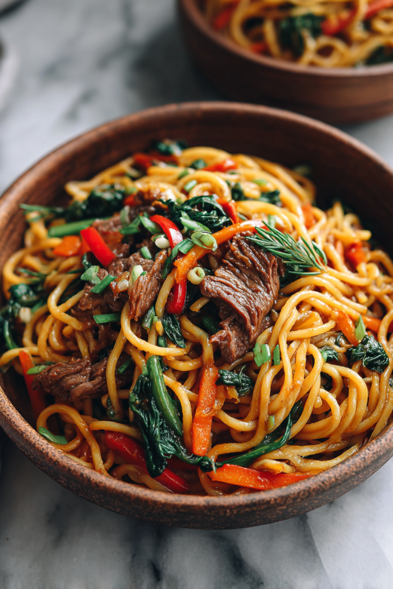Cajun Beef Pasta with Veggies