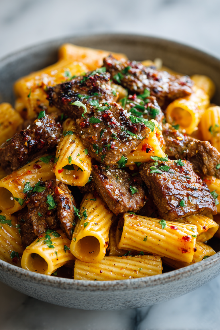Cajun Garlic Beef Rigatoni