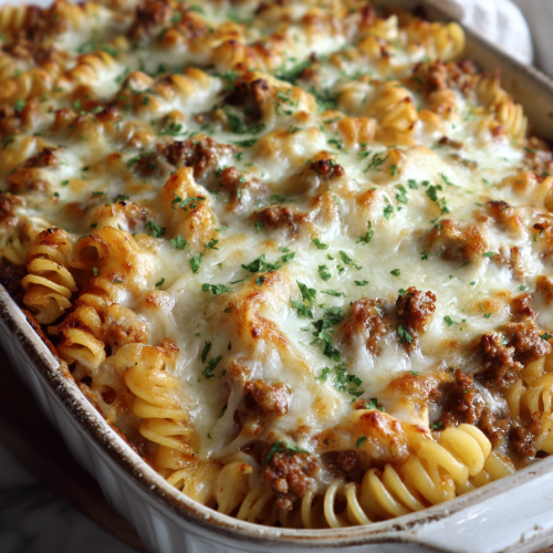 Cheesy Garlic Dinner with Ground Beef