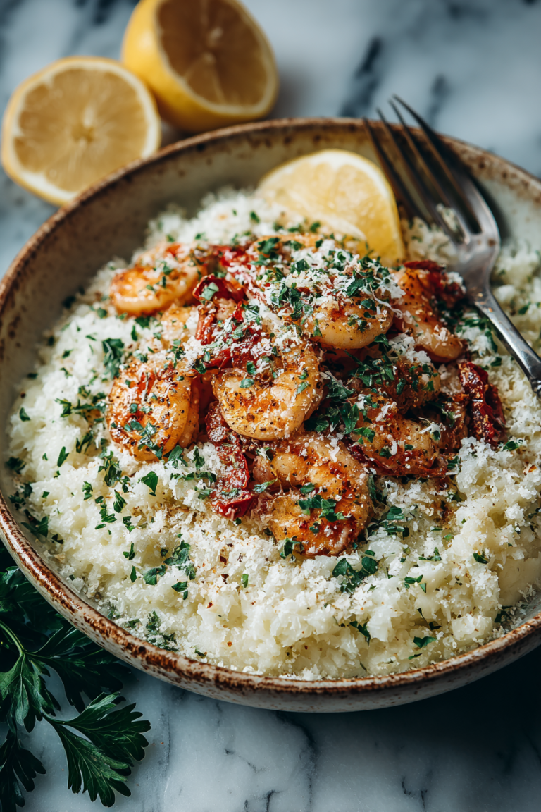 Chicken Scampi with Garlic Parmesan Rice