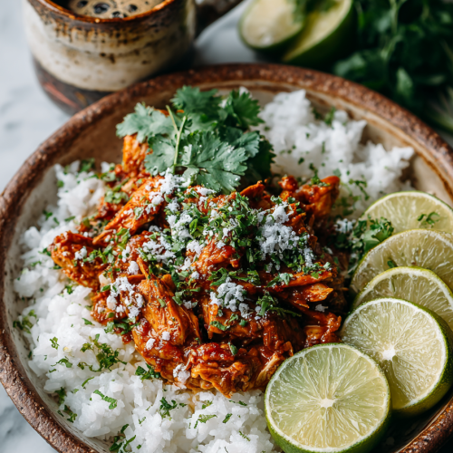 Chili Chicken Bowl with Coconut Drizzle