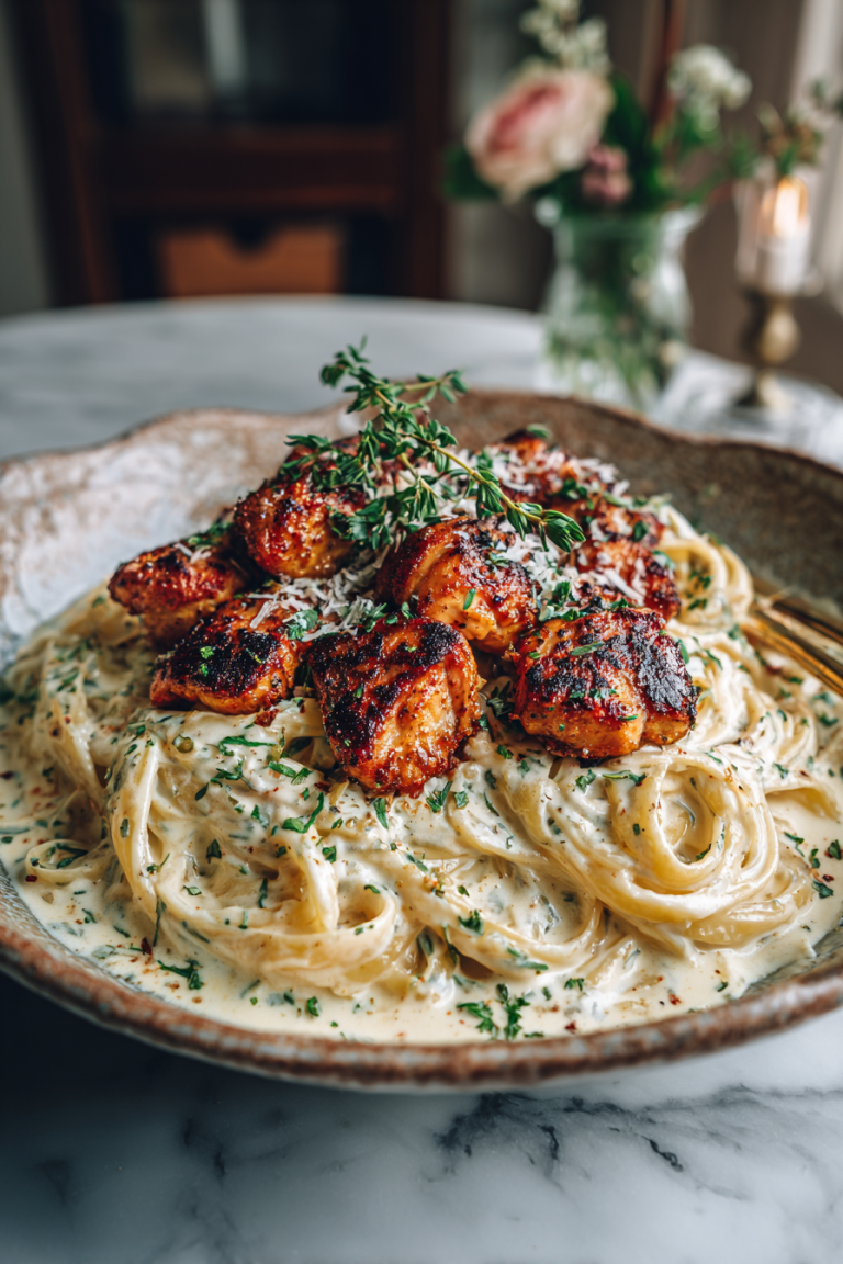 Creamy Cajun Chicken Alfredo Dinner