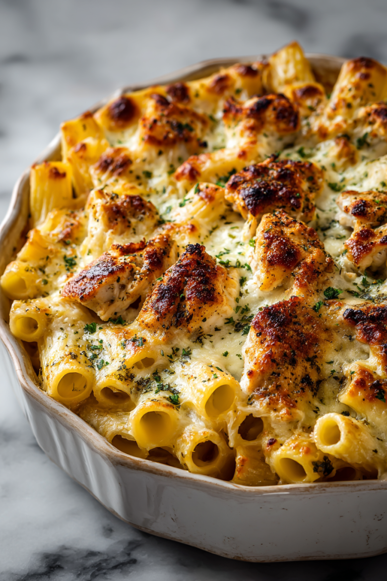 Creamy Cajun Chicken Rigatoni Bake
