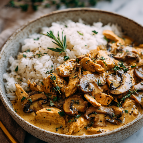 Creamy Chicken Mushroom Stroganoff