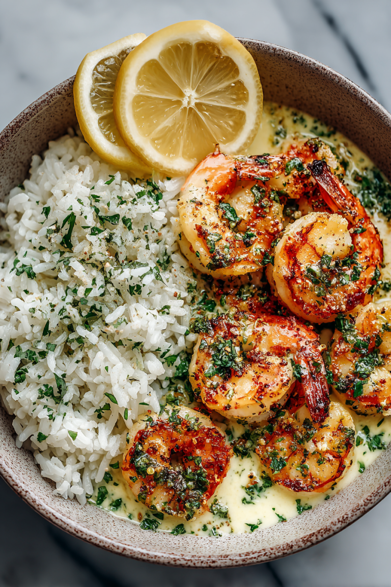 Creamy Garlic Butter Shrimp Bowl